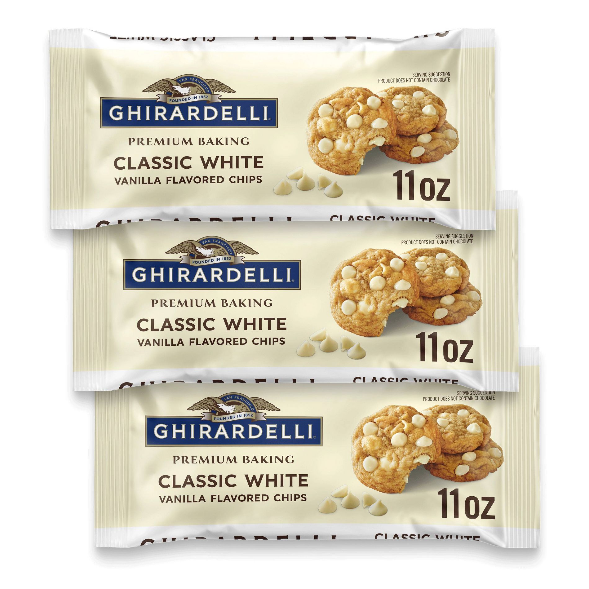 Ghirardelli 3 Count/11oz Each Premium Baking Classic White Chocolate Chips