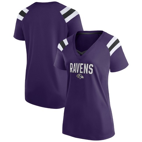 Nfl Baltimore Ravens Women's Authentic Mesh Short Sleeve Lace Up V-neck ...