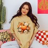 Simply Sage Market Women's Pumpkin Floral Arrangement Short Sleeve Garment Dyed Tee - 2 of 2