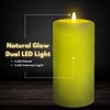 LumiPur 4"x8" Signature Natural Glow Flickering Flameless LED Wax Pillar Candle Sage Green - 4 of 4