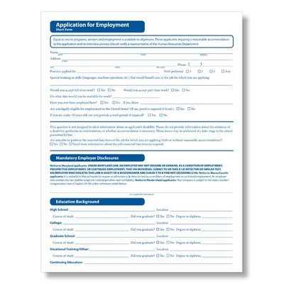 ComplyRight AR0374 Job Application