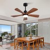 TOBILI Black Ceiling Fans, 42 Inch Outdoor Ceiling Fan for Patios with Light 5 Blades Modern Ceiling Fan Noiseless,Wood Fan for Farmhouse - 3 of 4