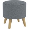 Sapphtopaz Soft Round Storage Ottoman Round Upholstered Storage Bench with Fabric Accent Ottoman with Storage for Bedroom and Entryway - 4 of 4