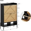 Wooden Shoe Storage Cabinet for Entryway, Organizer Shoe Cabinet With 2 Flip Drawers,Freestanding Shoe Storage Cabinet Organizer - 2 of 4