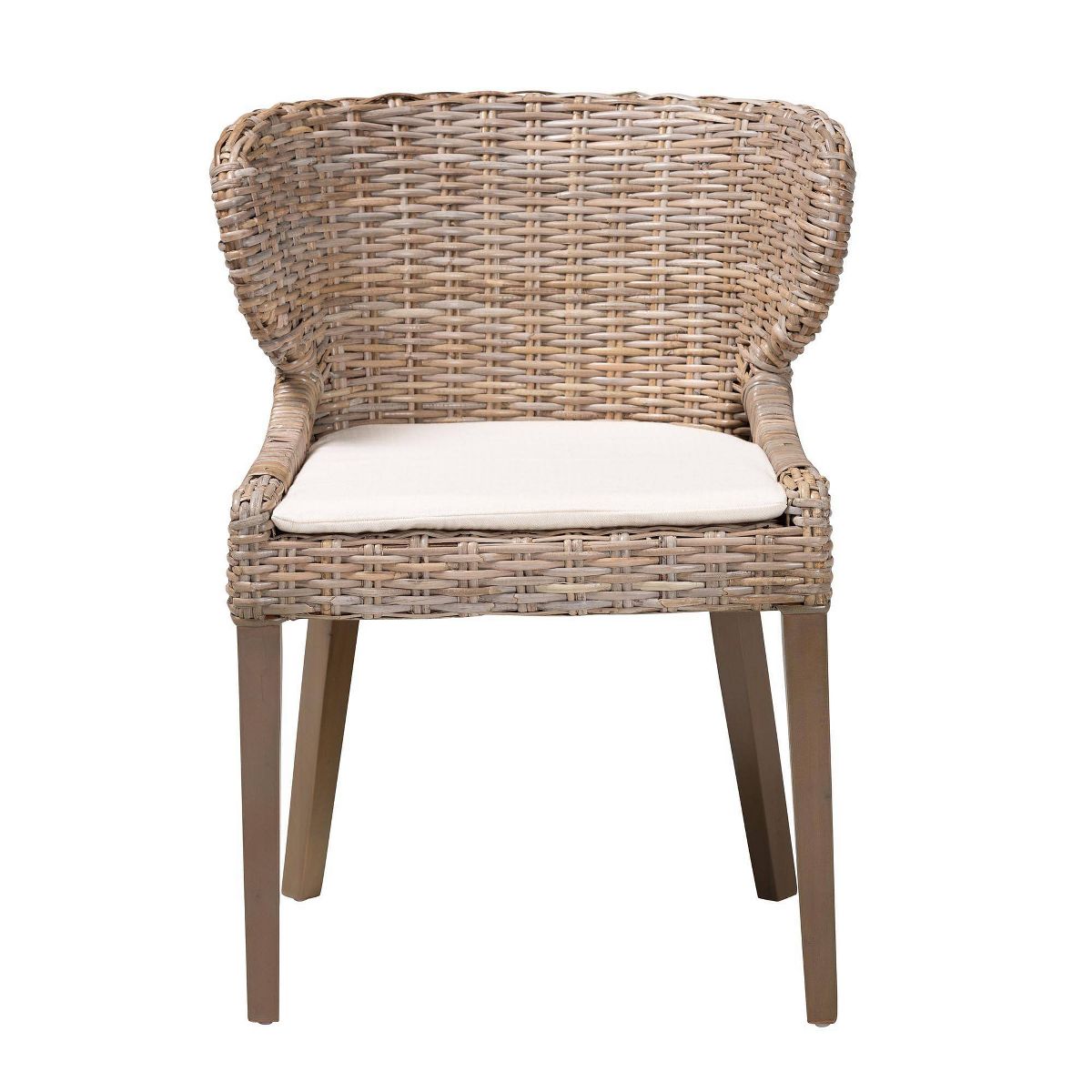 bali & pari Niesha Natural Rattan and Mahogany Wood Dining Chair Kubu Gray/Rustic Taupe - thumbnail 3