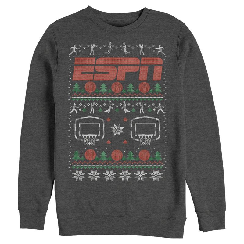 Men's ESPN Basketball Christmas Sweater Sweatshirt, 1 of 5