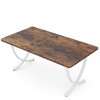 Resenkos Computer Desk, Office Desk, Study Desk,63" Executive Desk, Faux Marble Computer Desk Meeting Table,Walnut & White Brown - 3 of 4