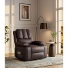 Large Leather Manual Recliner Chair with Comfortable Arms and Built-in Cup Holders, Spacious 21.2 Inch Seat Width, Perfect for Living Room - 2 of 4