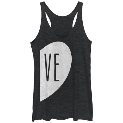 Women's Lost Gods Ve Half Love Heart Racerback Tank Top : Target