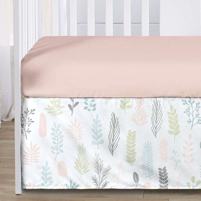 Sweet Jojo Designs Girl Baby Crib Bedding Set - Sloth Pink Grey and Green 4pc, 5 of 8