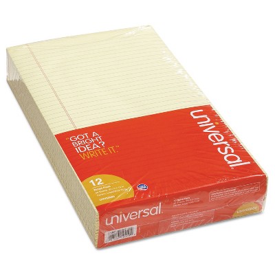 UNIVERSAL Glue Top Writing Pads Legal Rule Legal Canary 50 Sheet Pads/Pack Dozen 50000
