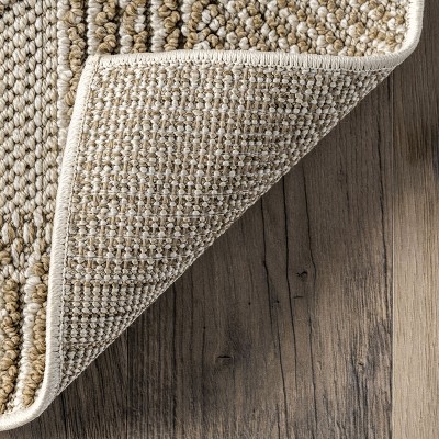 Diamond Weave Synthetic 4' x 6' Easy Care Area Rug in Beige