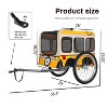 Kumasinova Folding Bike Trailer for Dogs,88LB Capacity Dog Cart with 20" Extra Fat All-Terrain Wheels,Multi-Mesh Windows,Safety Flag Reflective Lights - 3 of 4