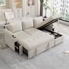 Whisen 83.5" L-shaped Sectional Couch, Convertible Sofa Bed with Ample Storage Space, Two Cup Holders - 2 of 4