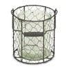 HomeRoots 6" Brown and Clear Wire Basket and Glass Jar - 4 of 4