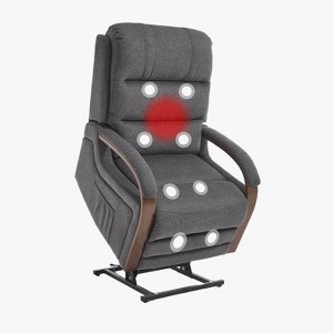 Aukfa Power Lift Recliner Chair with Massage & Heat – Dual Motor Electric Recliner for Elderly, 180° Adjustable Backrest - 1 of 4