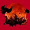 Men's Design By Humans Spooky Halloween Blood Moon Eclipse Ghostly Birds By KateLCardsNMore T-Shirt - Red Heather - 2X Large - 2 of 4
