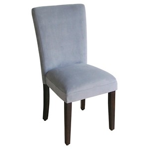 Parson Dining Chair Wood/Gray Velvet (Set of 2) - HomePop