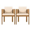 Christopher Knight Home Percival Modern Coastal Acacia Wood Outdoor Dining Chairs with Rope-Wrapped Arm and Cushions (Set of 2) - 4 of 4