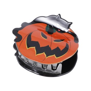 Unique Bargains Women's Halloween Cat Pumpkin Claw Clip Black Orange 1 Pc - 1 of 4