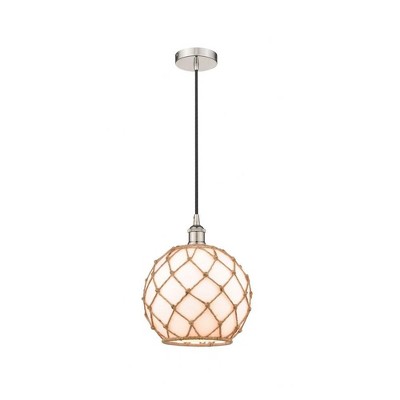 Farmhouse Rope - 1 Light Mini Pendant In Industrial Style-12.75 Inches Tall and 10 Inches Wide