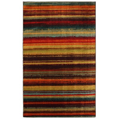 Mohawk 8'x10' Stripe Area Rug: Multicolor Skid-Resistant Flat Pile, Indoor Woven Nylon, Rectangle 8x10 Striped Rug
