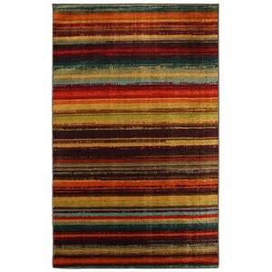 Mohawk 8'x10' Stripe Area Rug: Multicolor Skid-Resistant Flat Pile, Indoor Woven Nylon, Rectangle 8x10 Striped Rug - 1 of 4