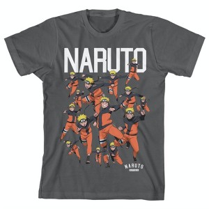 Naruto Character Squad Youth Charcoal Gray Graphic Tee - 1 of 1