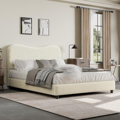 Twin /Full/Queen Bed Frame for Kids with Velvet Upholstered Headboard, Low Profile Platform Bed for Girls and Boys