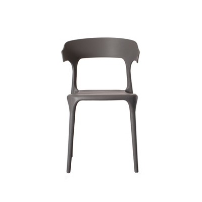 Scandi-Inspired Matte Gray Stackable Plastic Dining Chair