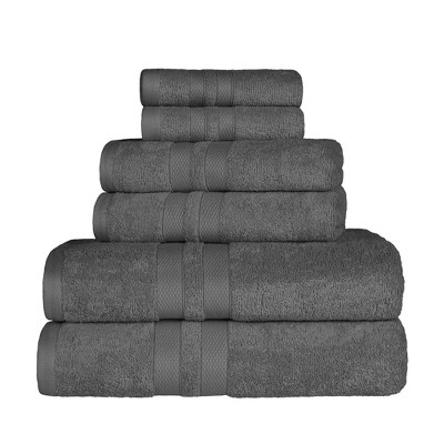 Egyptian Quality Cotton Highly Absorbent Solid Assorted 6-Piece Quick Drying Towel Set by Blue Nile Mills