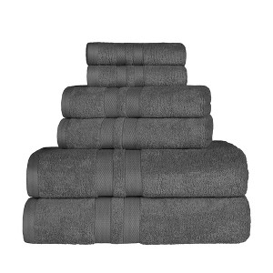 Egyptian Cotton Highly Absorbent Solid Assorted 6-Piece Quick Drying Towel Set by Blue Nile Mills - 1 of 4