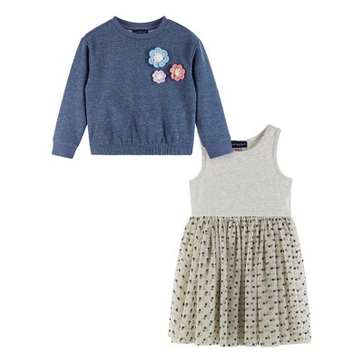 Andy & Evan  Kids  Navy Terry Sweatshirt & Dress Set