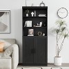 PexFix 72"x31"x16" Wood Accent Cabinet with Adjustable Shelves in Black - 2 of 4