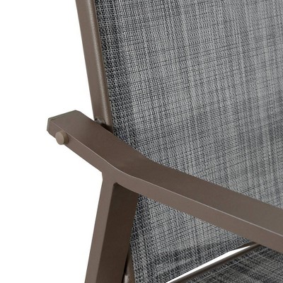 Set of 4 Black and Gray Outdoor Aluminum Bar Stools