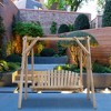 FDW 67 Inch Log Swing Stand Porch Swing Set Wood Bench Swing Stand A-Frame Patio Furniture Swing Chair Rustic Curved Garden Swing Yard Play(Nature) - 4 of 4