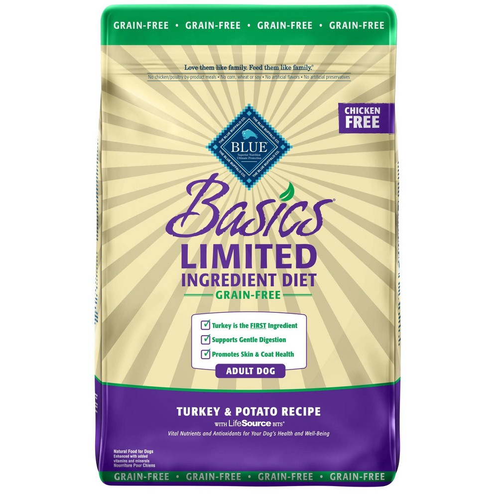 BEST /04/FEB/2026. Blue Buffalo Basics Grain-Free Turkey and Potato Recipe Adult Natural Dog Food, 24 lb, Bag