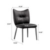 Luck Live Dining Chairs Set of 2 Leather Upholstery Metal Frame - 4 of 4