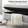 QingMoon Oval Hidden Storage Bench, Upholstered Boucle Fabric Ottoman, End of Bed Bench with Wood Legs for Living Room, Entryway and Bedroom - 2 of 4