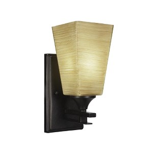 Toltec Lighting Uptowne 1 - Light Sconce in  Dark Granite with 5" Square Cayenne Linen Shade - 1 of 1