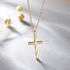 14K Gold Plated Cross Necklace - Minimalist Faith Pendant with Dainty Chain, Religious Jewelry - 4 of 4