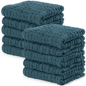 Baby Washcloths Muslin Cotton, Large 10”x10” by Comfy Cubs - 1 of 4