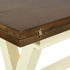 Albury Table White - OSP Home Furnishings: Farmhouse Flip Top, Seats 6, Cross Beam Legs - 3 of 4