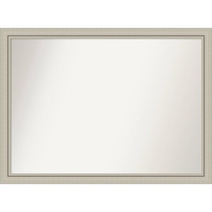 42" x 31" Non-Beveled Romano Silver Narrow Wood Wall Mirror - Amanti Art: Modern Rectangle, Includes Mounting Hardware - 1 of 4