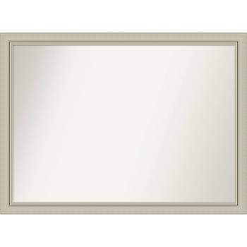 42" x 31" Non-Beveled Romano Silver Narrow Wood Wall Mirror - Amanti Art