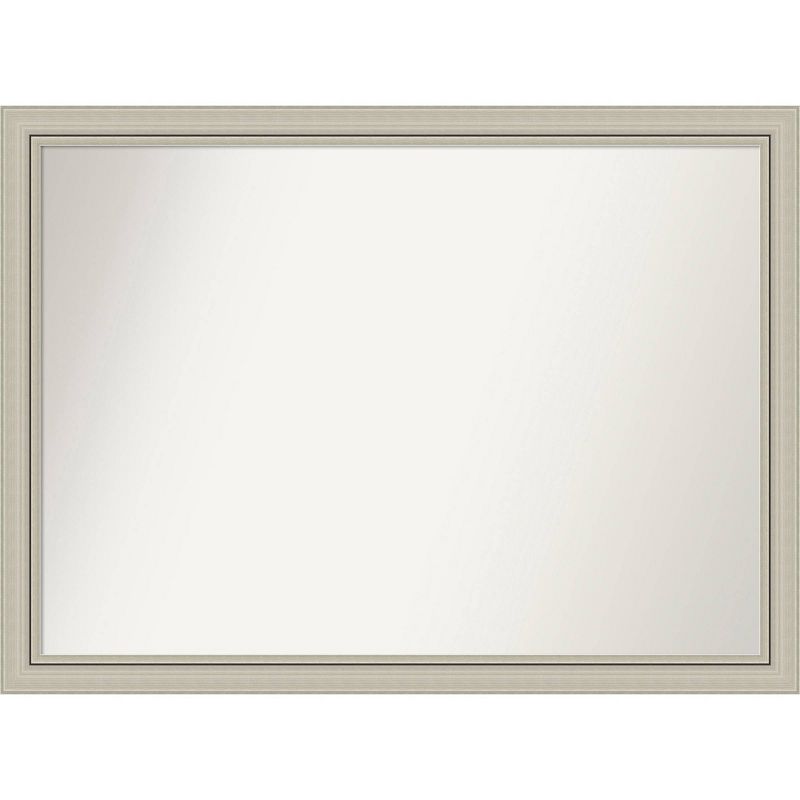 42&#34; x 31&#34; Non-Beveled Romano Silver Narrow Wood Wall Mirror - Amanti Art, 1 of 10