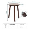 Set of 2 Wood Round Stool End Side Table Plant Stands 42cm Tall Flower Pots Display Holder for Outdoor Indoor Patio - 3 of 4