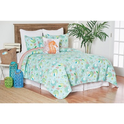 C&F Home Laguna Breeze Coastal Beach Theme Twin 2 Piece Reversible Quilt Set