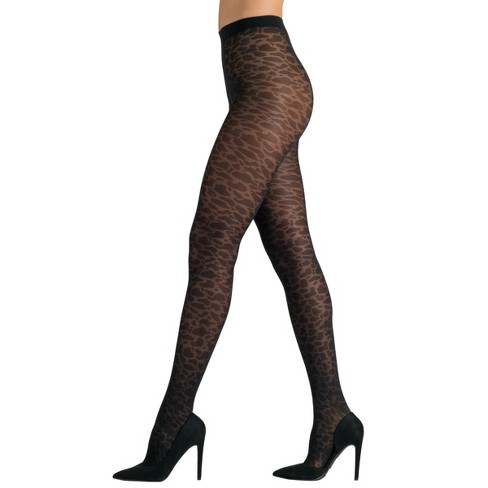 Lechery Women's Eco-friendly Leopard Spot Tights (1 Pair) - Black