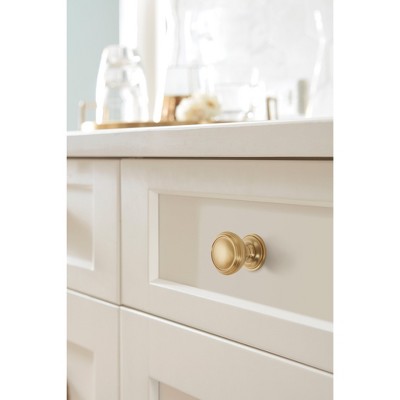 Golden Champagne Round Traditional Cabinet Knob with Mounting Hardware